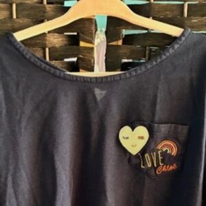 Chloé Navy Blue T-shirt Junior Size 5 Heart Patch